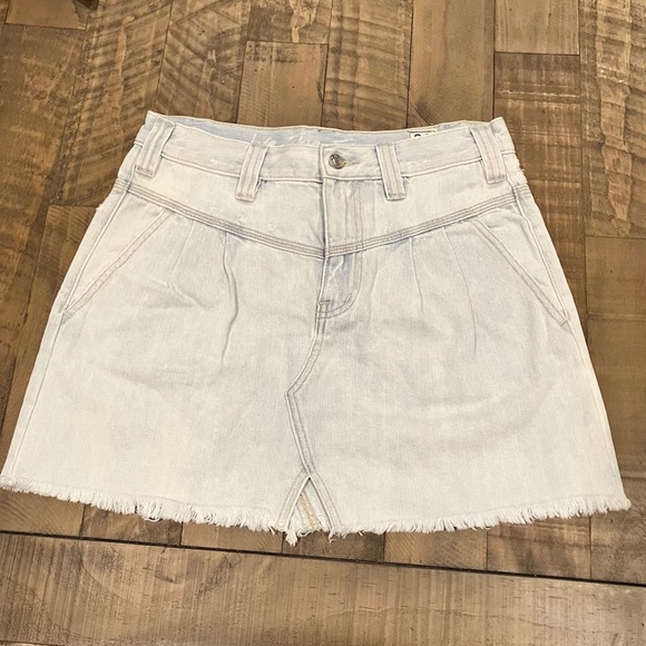 Free People | Sidecar Silver Lake Distressed Denim Skirt - Picture 1 of 12